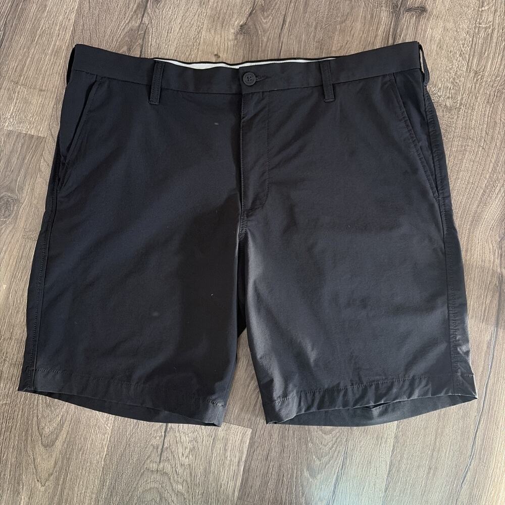 Dockers Mens Ultimate Supreme Flex Shorts Black Stretch Chino Flat Front Size 38